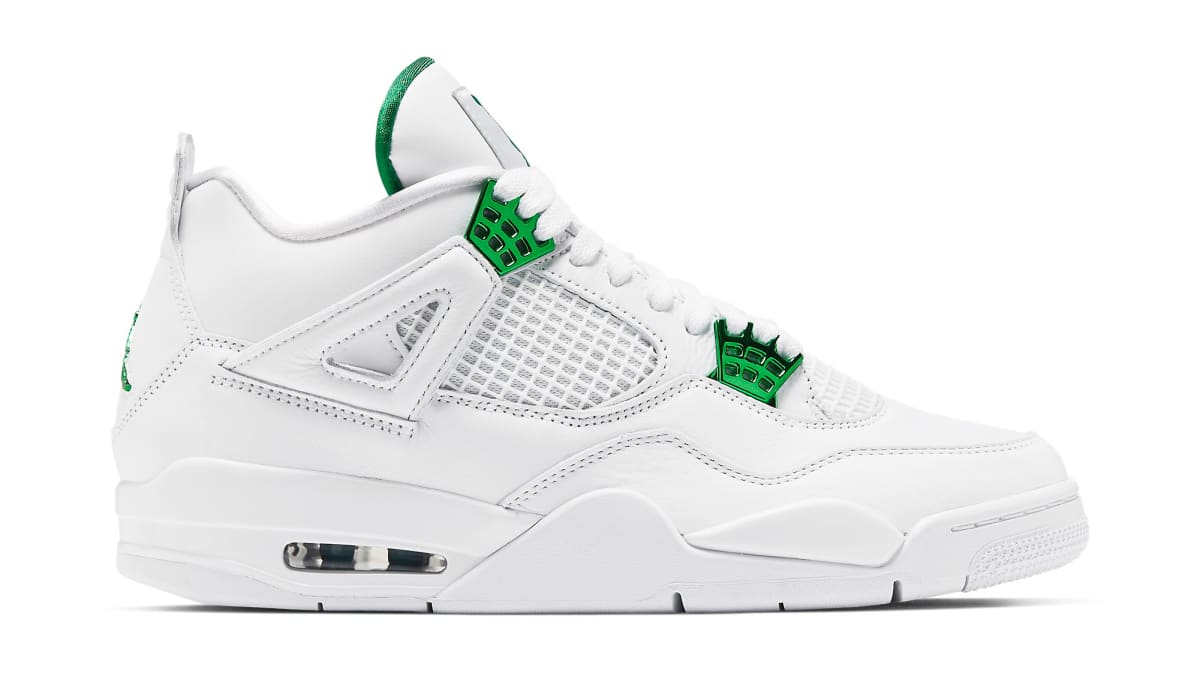 white and green jordan 4