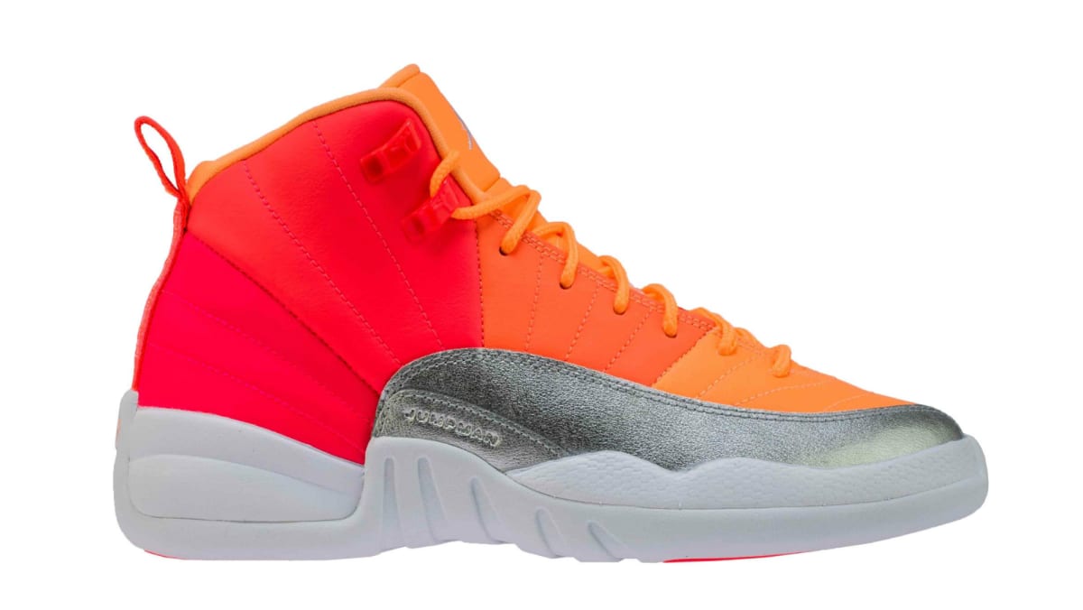 orange and white jordan 12