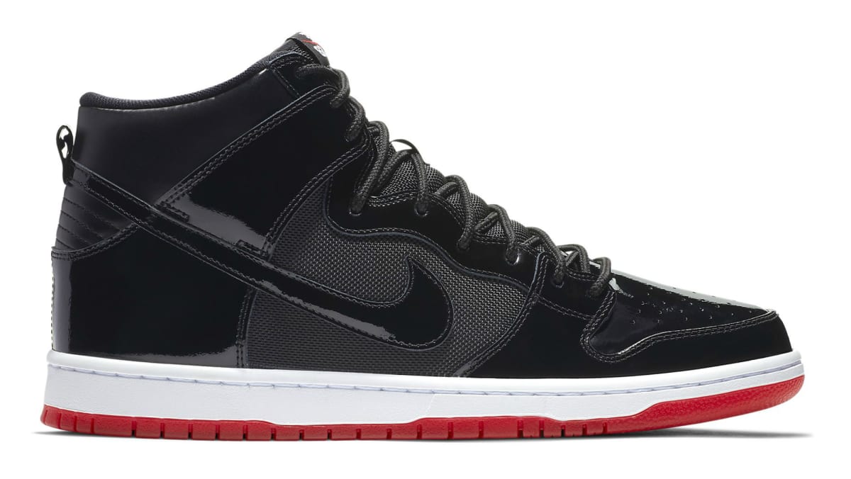 red patent leather dunks