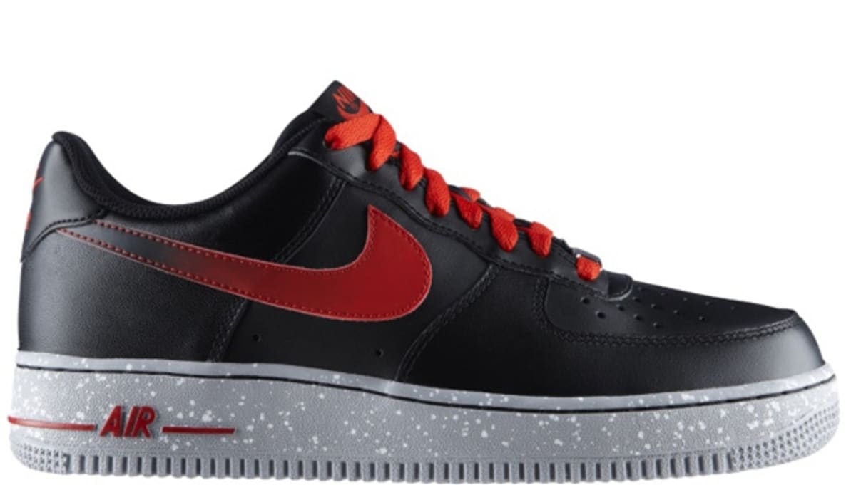red and black mid top air force ones