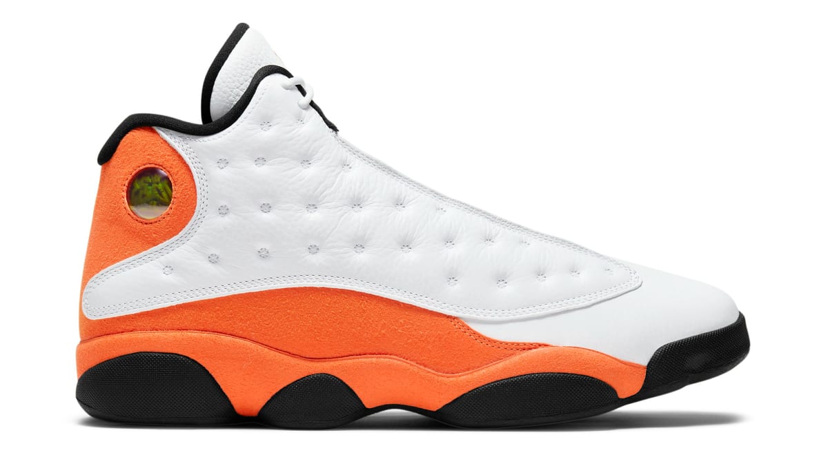 white and orange jordan 13