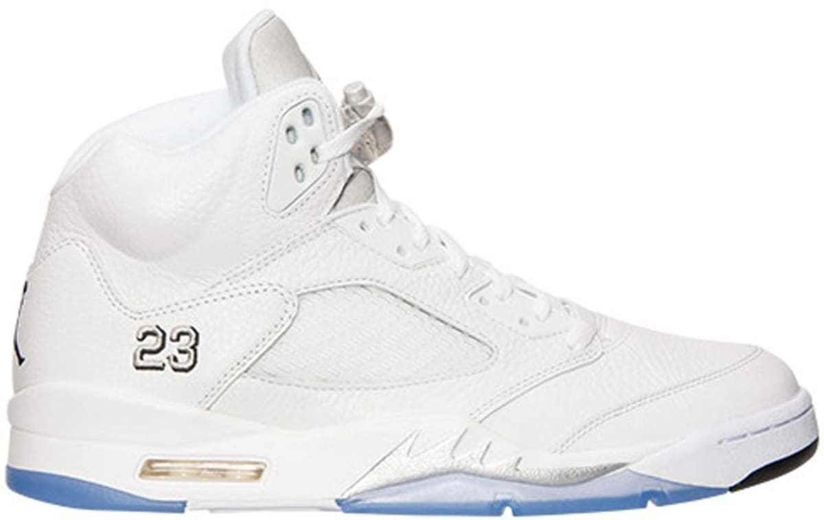 jordan 5 metallic white laces