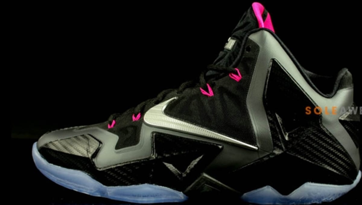 Nike LeBron 11 Black/Metallic Silver-Pink Foil | Nike | Release 