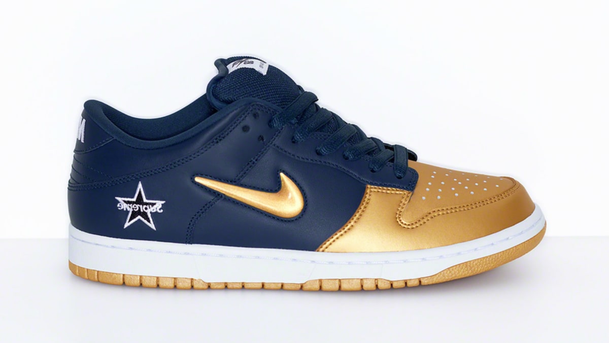 navy and gold nike shoes