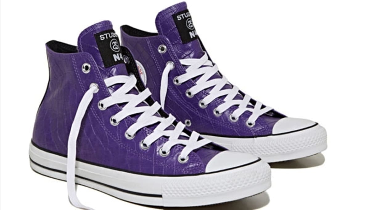 purple and white converse