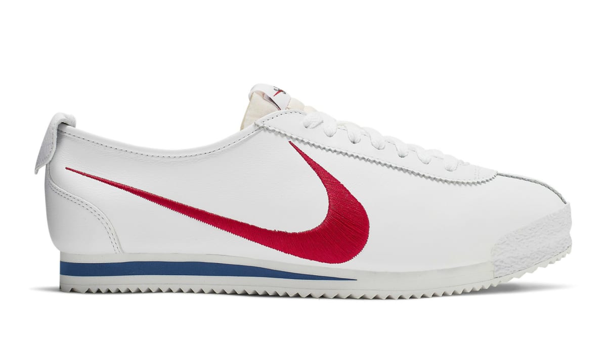 cortez shoes white and red