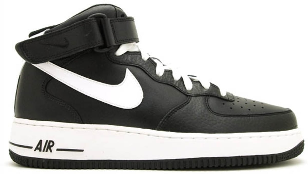 nike air force 1 black and white mid