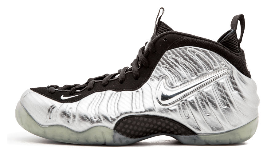 nike foamposite silver and white