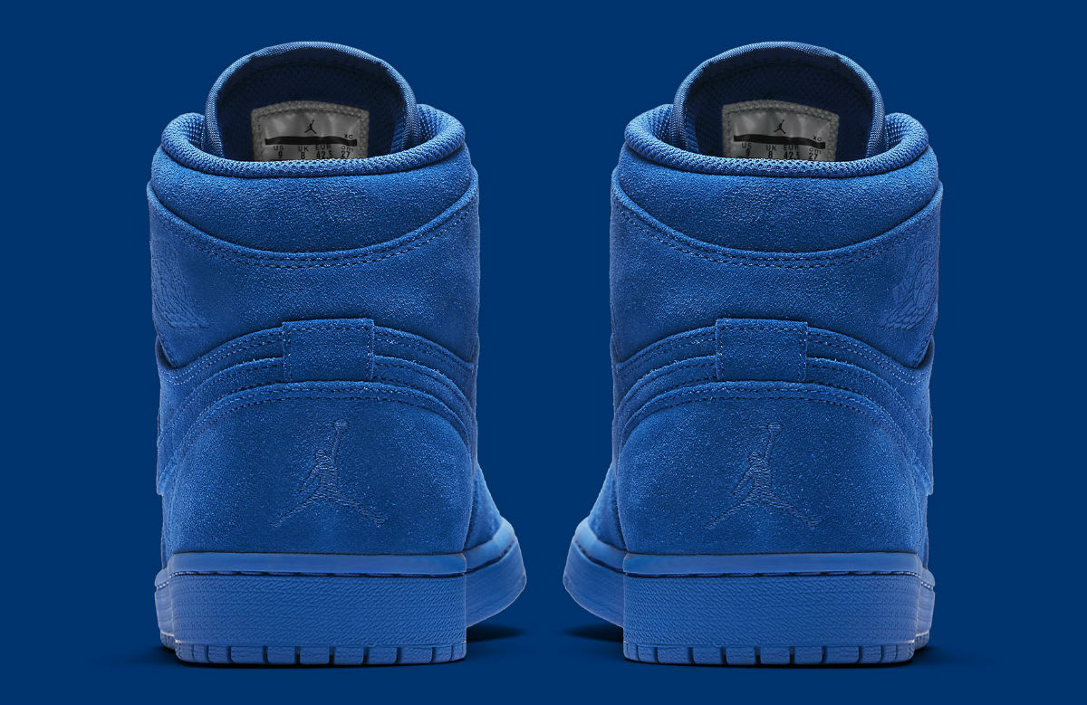 Air Jordan 1 High Blue Suede Release Date Heel 332550-404