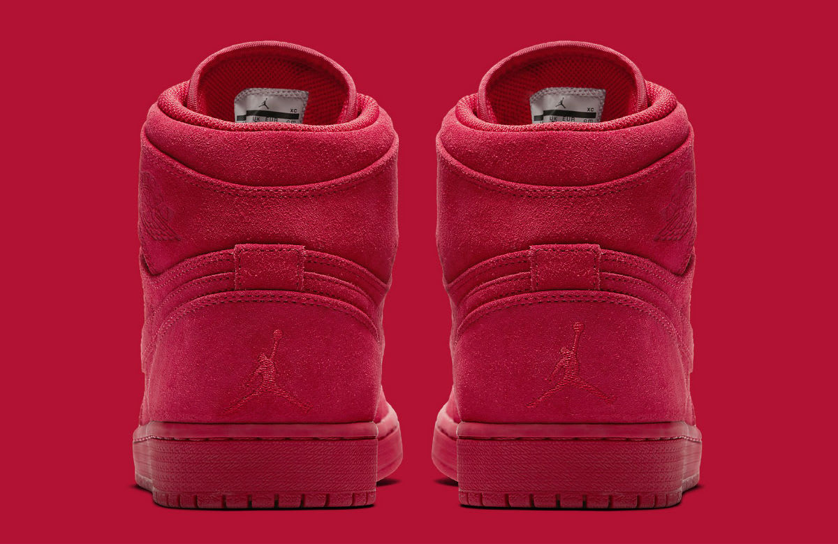 Air Jordan 1 High Red Suede Release Date Heel 332550-603