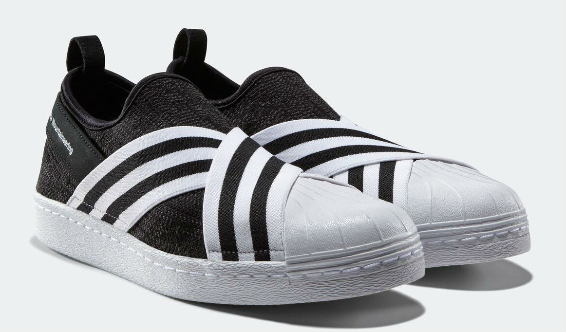 superstar slip on black and white