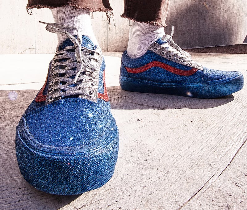 vans glitter blue