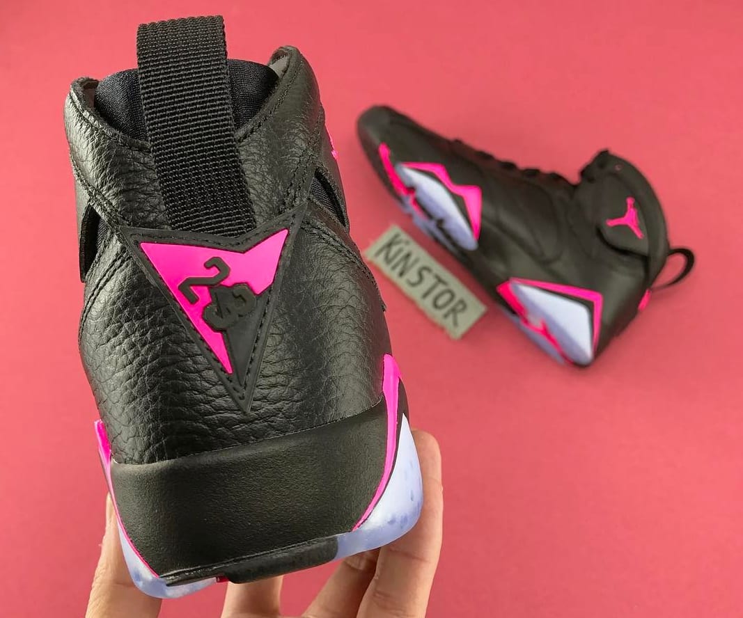 black and pink jordan 7s