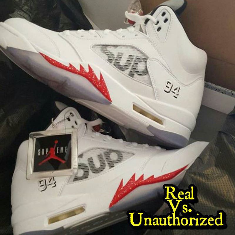 White' Supreme Air Jordan 5s Are Real 