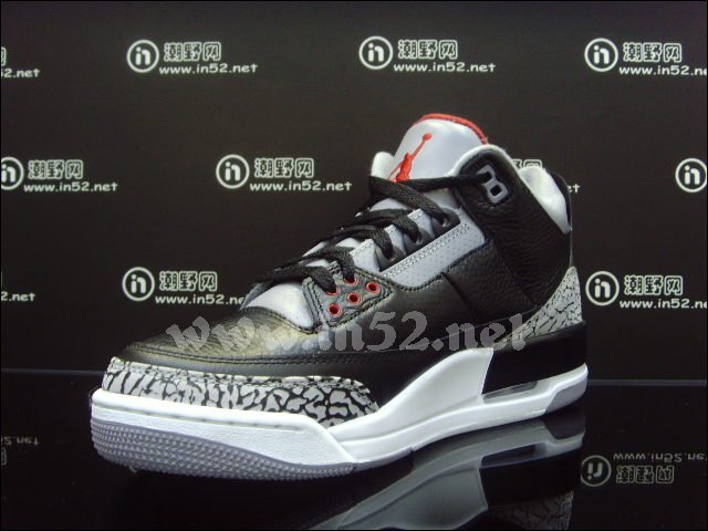 Air Jordan Retro 3 Black Varsity Red Cement 136064-010