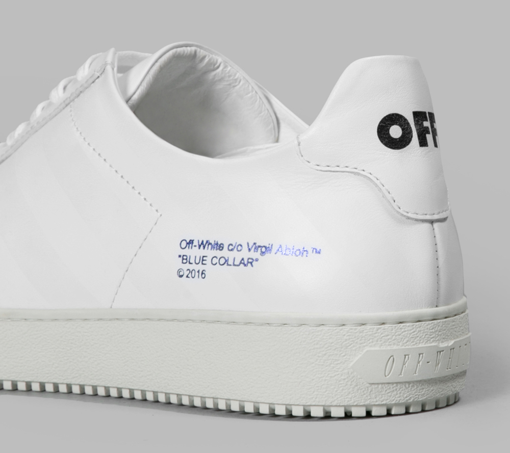 off white blue collar shoes