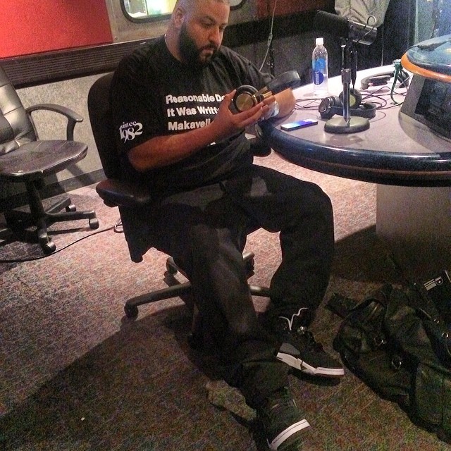 DJ Khaled wearing Air Jordan V 5 Oreo