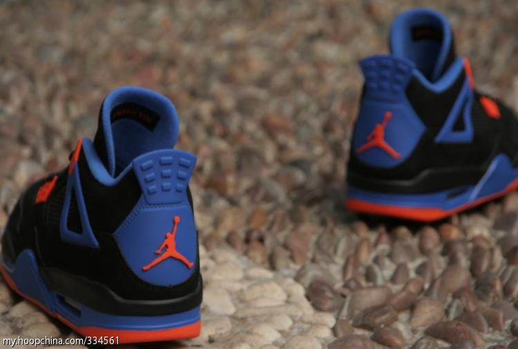 Air Jordan 4 IV Cavs Knicks Shoes Black Orange Blaze Old Royal 308497-027 (46)