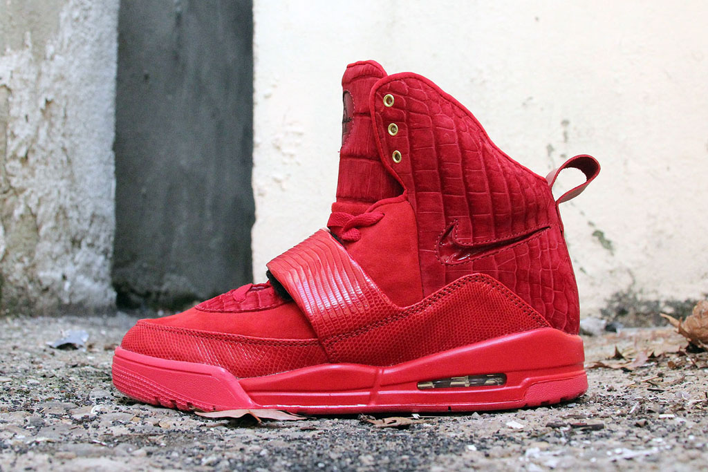 Nike Air Yeezy 'Red Croc Lizard Suede' by JBF Customs (1)