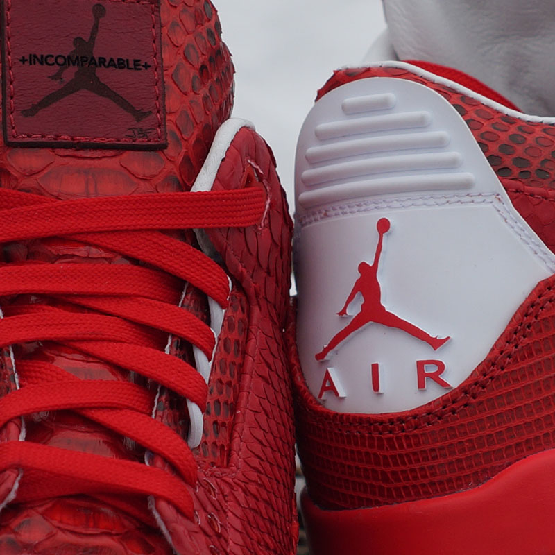 Air Jordan IV Fire Red Python Customs by JBF 