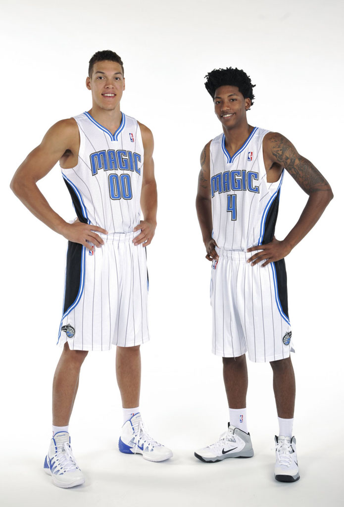 Aaron Gordon wearing Nike Hyperdunk 2013; Elfrid Payton wearing Nike Hyperquickness