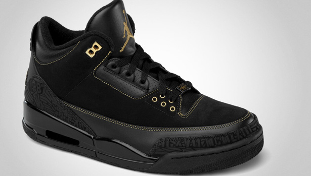 air jordan 3 black and gold