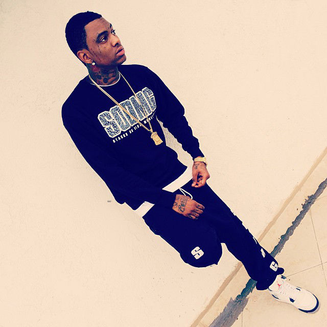 Soulja Boy wearing Air Jordan 4 IV Retro Cement