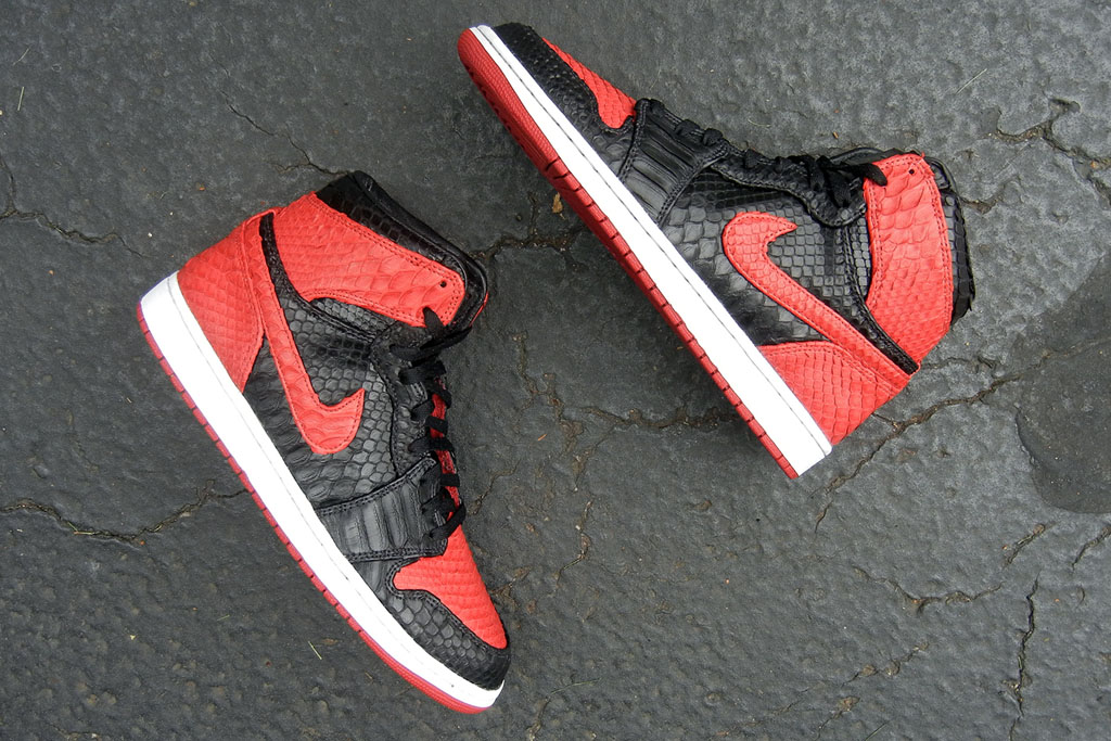 Air Jordan 1 'Bred' Python by JBF Customs (3)