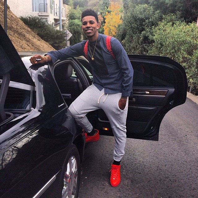 Nick Young wearing Balenciaga Arena Red