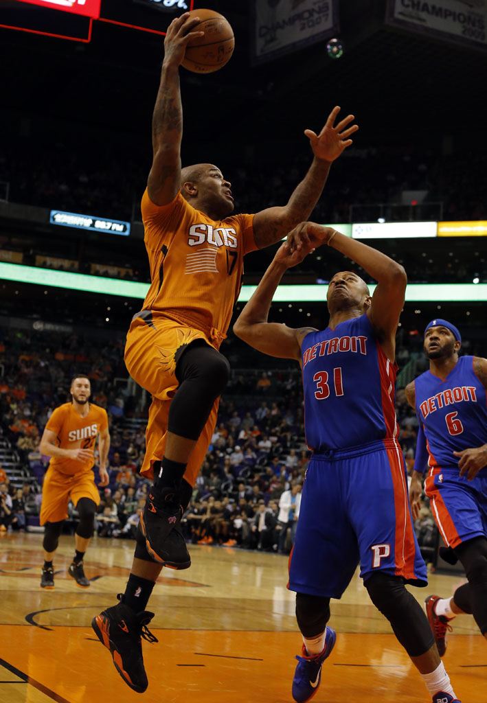 P.J. Tucker wearing Air Jordan VIII 8 Fred Jones Terror Squad PE