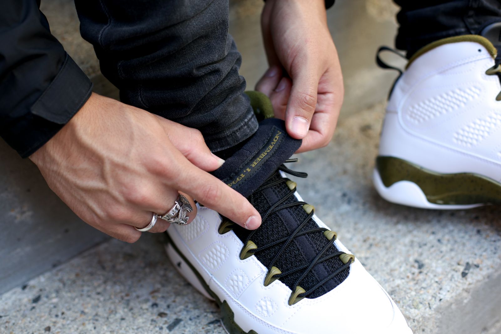 jordan 9 barons on feet