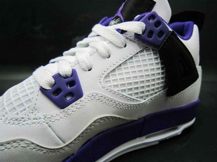 Air Jordan IV 4 GS White Ultraviolet Black 487724-108 (4)