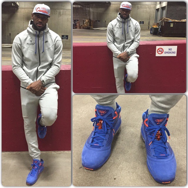LeBron James wearing Nike LeBron VII 7 HWC Blue Suede
