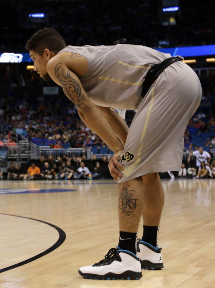 Askia Booker wearing Air Jordan X 10 Retro Powder