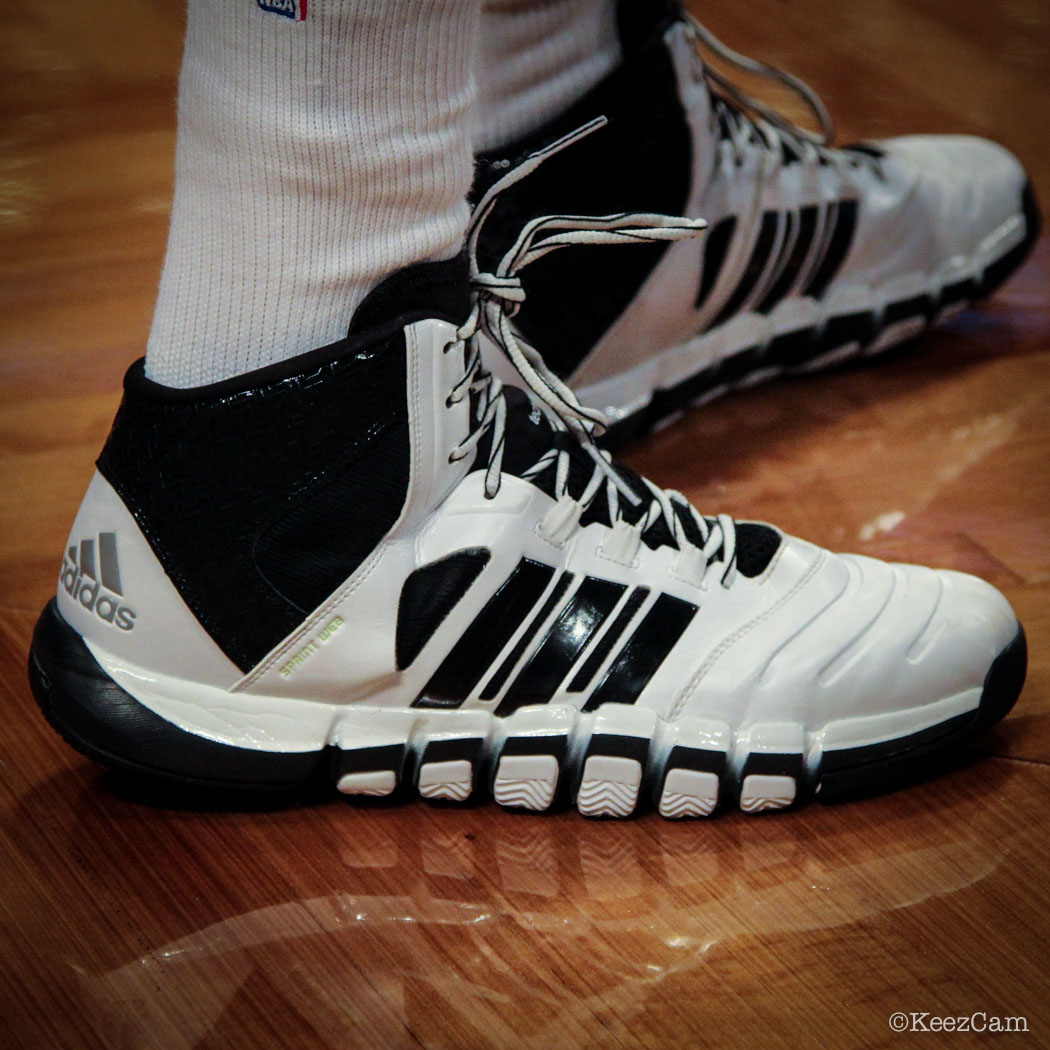 SoleWatch // Up Close At Barclays for Nets vs Pistons - Tyshawn Taylor wearing adidas Crazyghost
