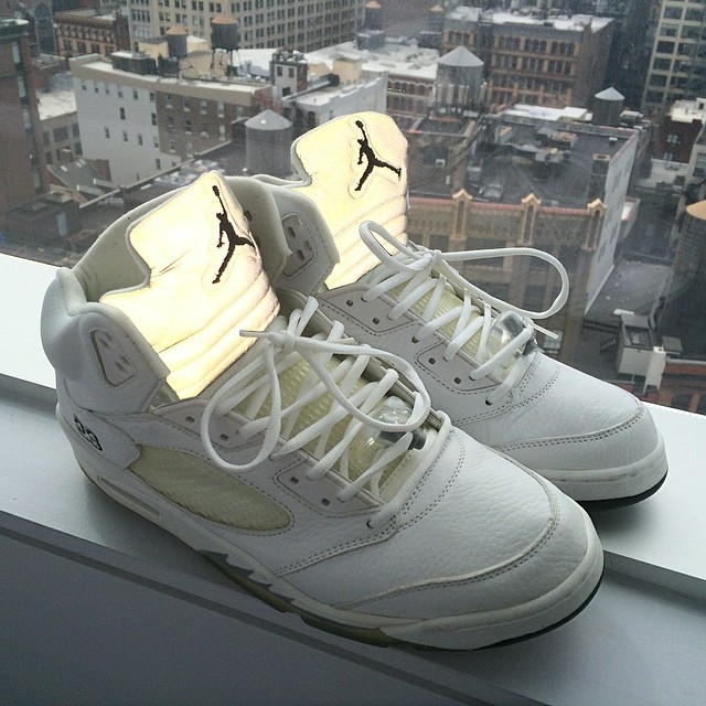 Theophilus London Picks Up Air Jordan V 5 White Metallic