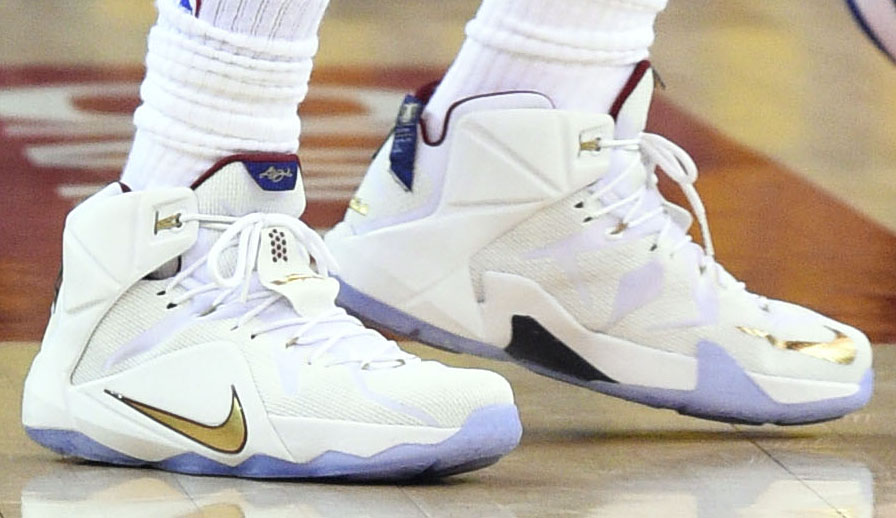 lebron 12 white and gold