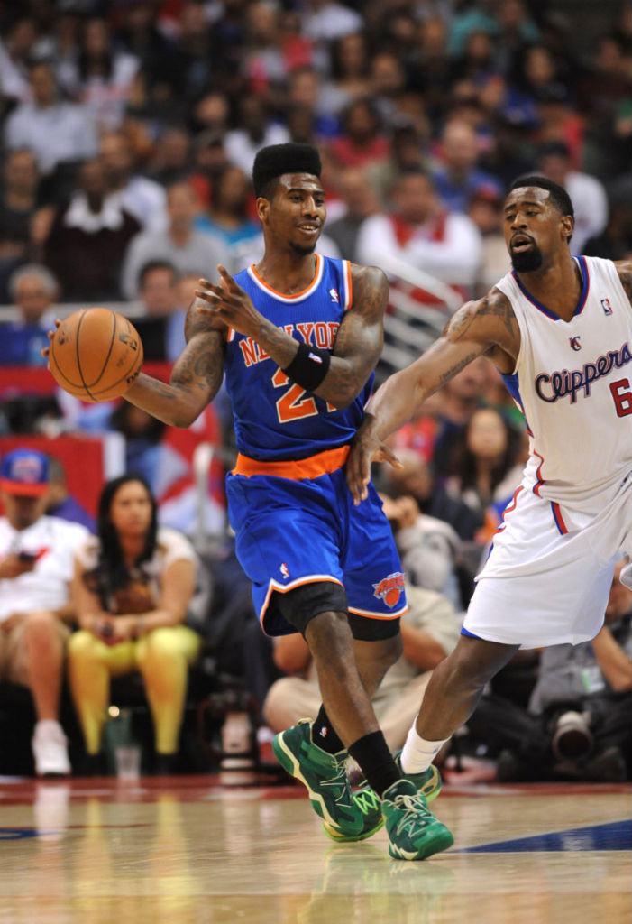 Iman Shumpert wearing adidas Top Ten 2000 Vivid Green