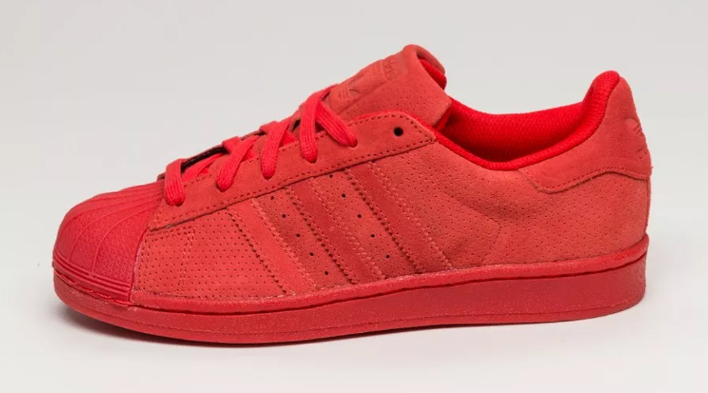 all red shell toe adidas 