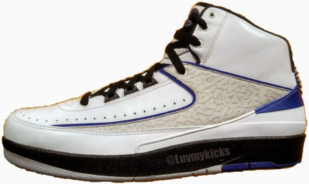 Air Jordan 2 Retro White/Purple-Black Elephant