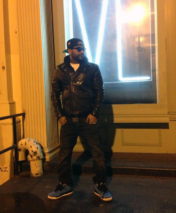 Jim Jones wearing Air Jordan 3 Powder Blue