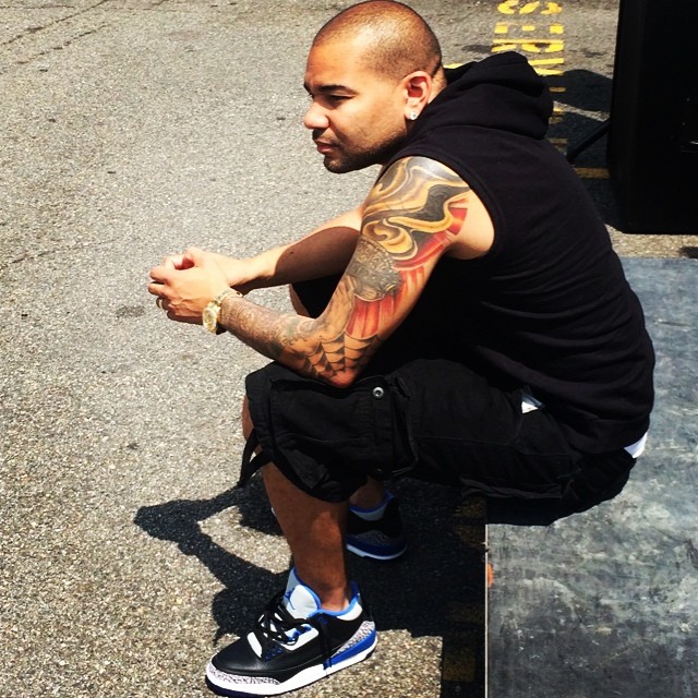 DJ Envy wearing Air Jordan III 3 Sport Blue