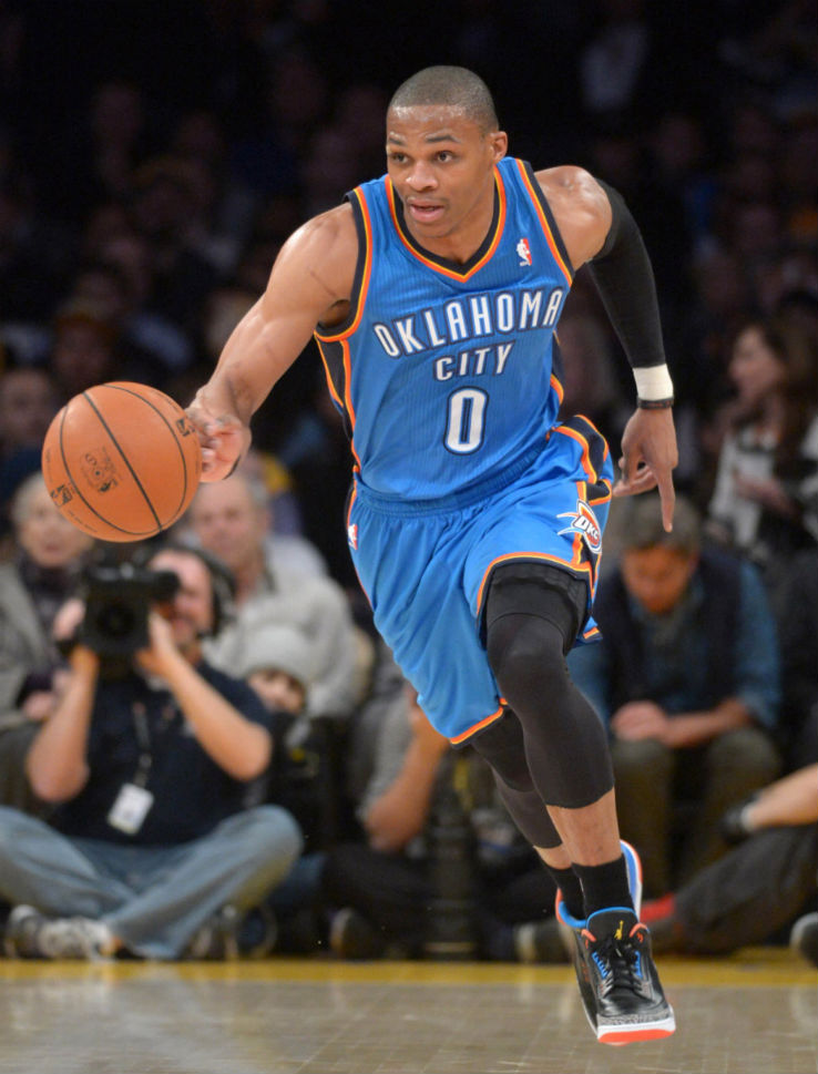 Russell Westbrook wearing Air Jordan III 3 OKC Away PE (6)