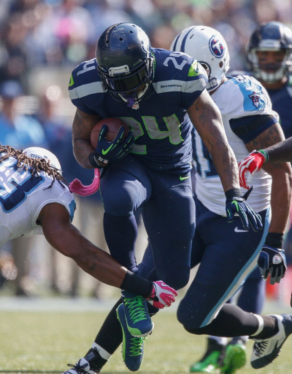 Marshawn Lynch Wears Air Jordan 12 XII PE Cleats (6)