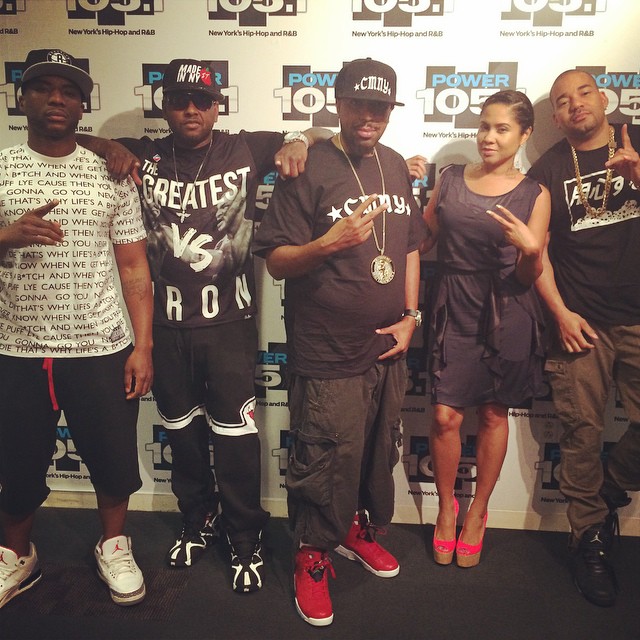 DJ Envy wearing Air Jordan 3Lab5; Charlamagne wearing Air Jordan III 3 Cement; Noreaga wearing Air Jordan VI 6 Spizike; Capone wearing Reebok Kamikaze