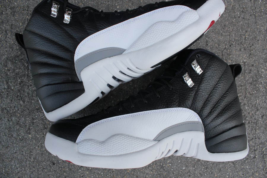 black and white jordan 12 playoffs