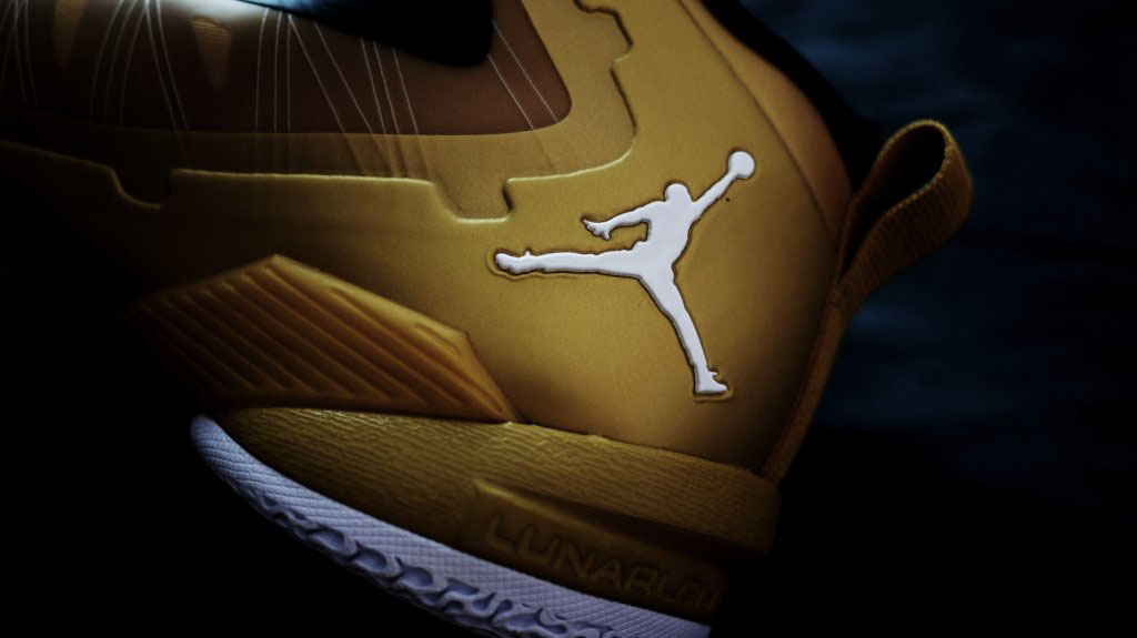 gold jordan sign