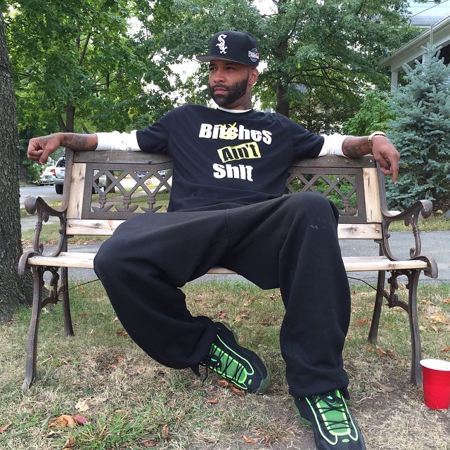 Joe Budden wearing Nike Air Penny 1 Highlighter Pack