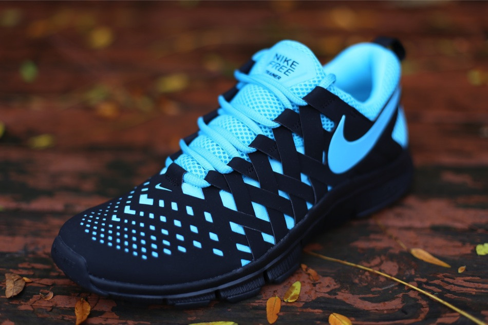 nike blue and black trainers