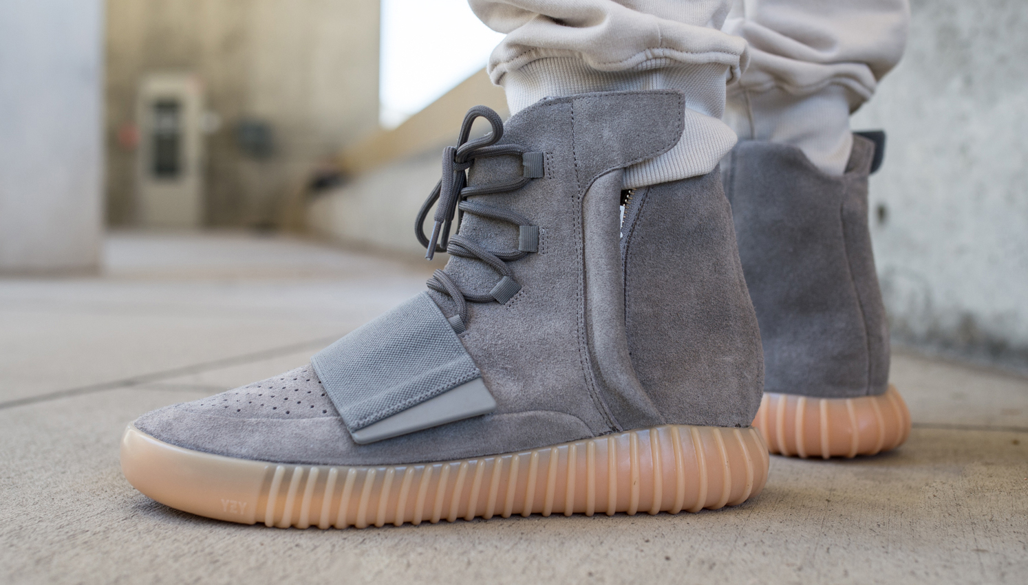 yeezy 350 black gum sole